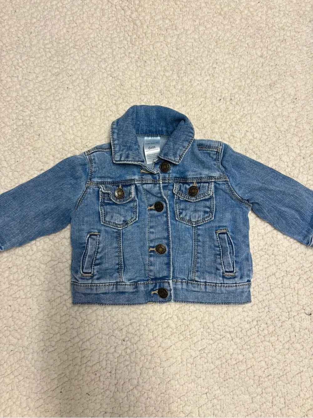 Carter's Light Blue Denim Jacket with Button Front